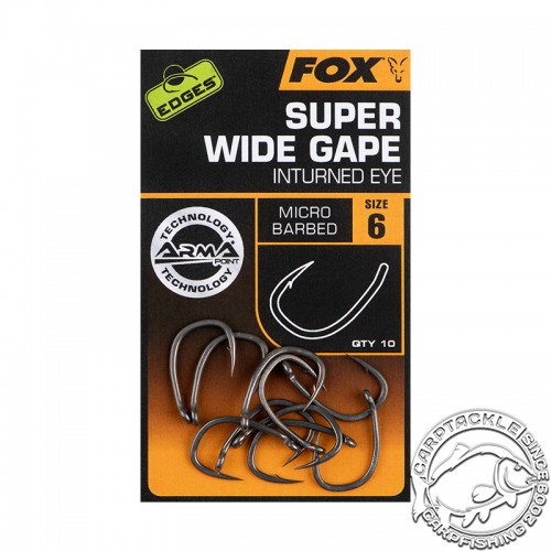 Крючки Fox EDGES™ Super Wide Gape (In-Turned Eye)
