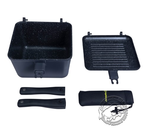 Глубокая кастрюля - сковорода гриль Ridge Monkey Connect Deep Pan & Griddle Granite Edition