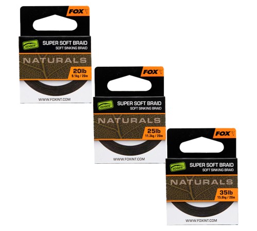 Плетеный поводковый материал Fox EDGES Naturals Super Soft Braid