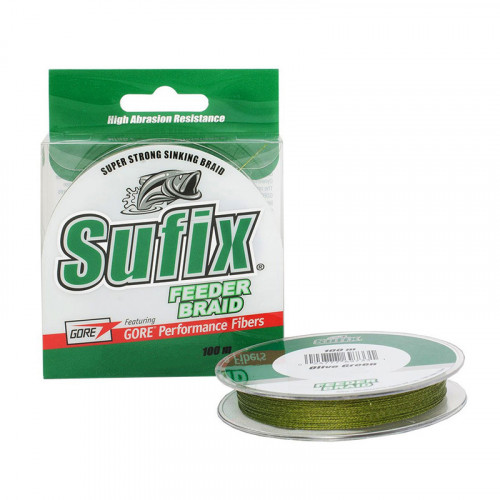 Леска плетеная SUFIX Feeder braid зеленая 100м