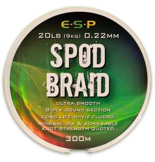 Леска плетеная для спода E-S-P SPOD Braid Hi-Viz Fluoro Green 300m 20lb