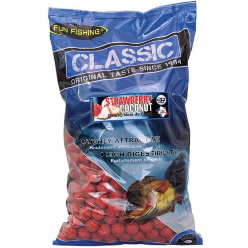 Тонущие бойлы Fun Fishing Classic Strawberry & Coconut 2кг