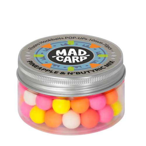 Плавающие бойлы Mad Carp Baits Fluoro POP-UP Piuneapple & N'butyric Color Mix