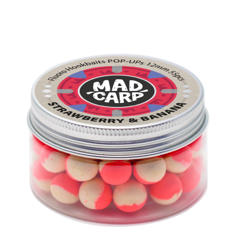 Плавающие бойлы Mad Carp Baits Fluoro POP-UP Strawberry & Banana 12mm