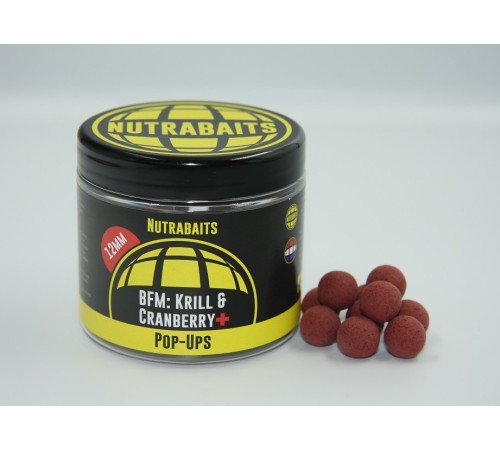 Бойлы плавающие 15мм Nutrabaits Shelf-Life Pop-Ups BFM Krill&Cranberry 15mm