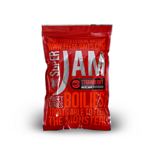 Бойлы тонущие FFEM Super Jam Boilies Strawberry 20mm