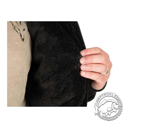 Черно-оранжевая куртка с шерпа-флисом Fox Collection Sherpa Jacket Black & Orange