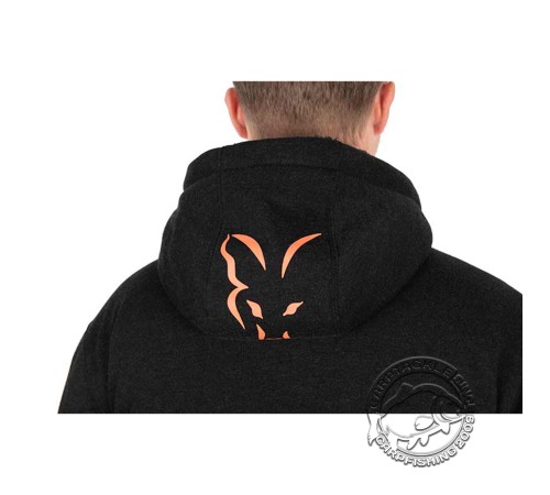 Черно-оранжевая куртка с шерпа-флисом Fox Collection Sherpa Jacket Black & Orange