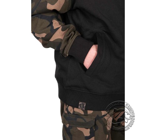 Толстовка с капюшоном Fox LW Black/Camo Split Zip Hoody