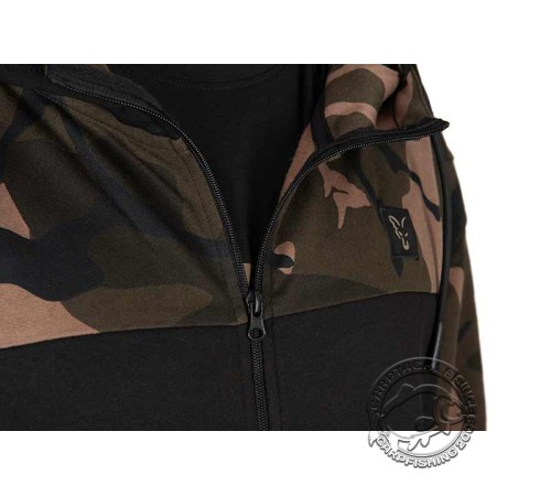 Толстовка с капюшоном Fox LW Black/Camo Split Zip Hoody