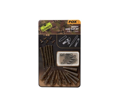 Набор безопасных клипс Fox Edges Camo Safety Lead Clip Kit Size 7