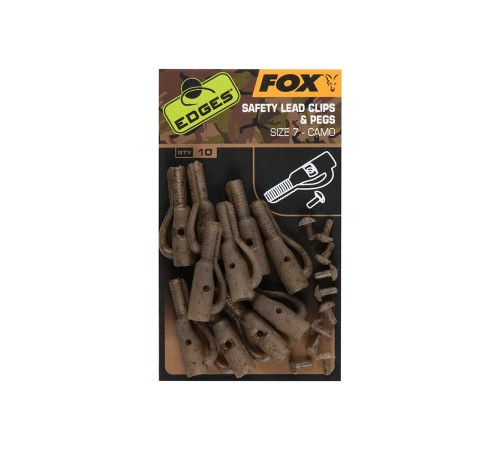 Безопасные клипсы Fox EDGES Camo Safety Lead Clip & Pegs (Size 7)