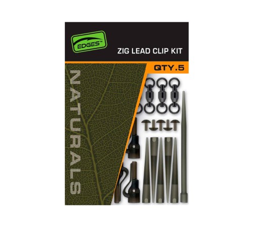 Набор для зиг-рига с безопасной клипсой Fox EDGES Naturals Zig Lead Clip Kit