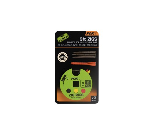 Набор из 3 готовых оснасток Fox EDGES Zig Rigs - 3ft (0.9m)