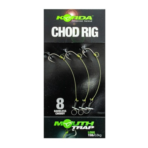 Готовый поводок KORDA Chod Rig Long Barbless 2.5см №8 3шт безбородый