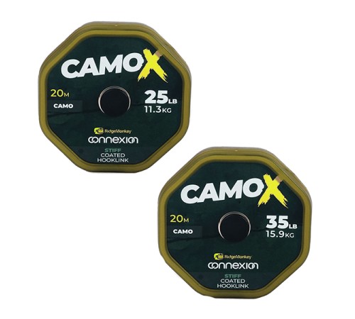 Плетеный поводковый материал Ridge Monkey Connexion CamoX Stiff Coated Hooklink
