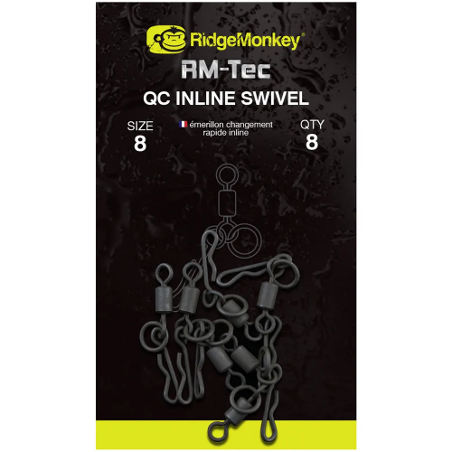 Вертлюг с кольцом и быстросъемом Ridge Monkey RM-Tec Quick Change Inline Swivel