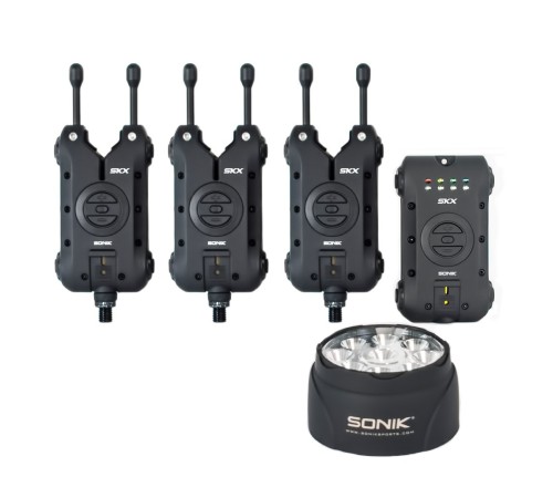 Комплект сигнализаторов поклевки с лампой SONIK SKX 3+1 Set Multicolour + Bivvy Lamp