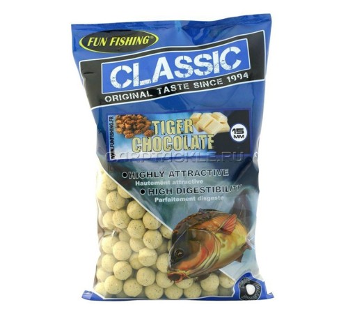 Тонущие бойлы Fun Fishing Classic Tiger Chocolate