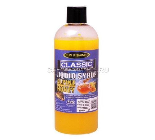 Высокоатрактивный сироп Fun Fishing Classic Liquid Syrup Alpine Honey 500ml альпийский мед
