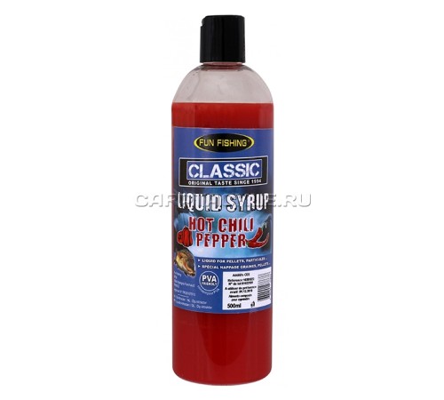 Высокоатрактивный сироп Fun Fishing Classic Liquid Syrup Hot Chili Pepper 500ml чили перец