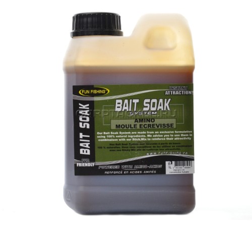Высокоаттрактивный сок Fun Fishing Bait Soak System - Amino Moule Ecrevisse 1L Ракушка Рак