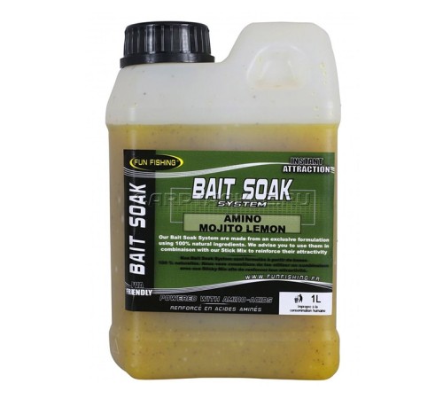 Высокоаттрактивный сок Fun Fishing Bait Soak Amino Mojito Lemon 1L Мохито и Лимон