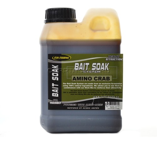 Высокоатрактивный ликвид Fun Fishing Bait Soak Sytem Amino Crab 1L Краб