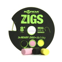 Набор готовых поводков для ловли на zig-rig Korda Ready Zigs 2.44m