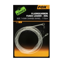 Противозакручивательс вертлюгом Fox Edges Fluorocarbon Fused Leaders 30lb Size7 Kwik Change Swivel 115cm