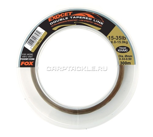 Леска монофильная c конусным шок-лидером Fox Exocet® Double Tapered Trans Khaki 