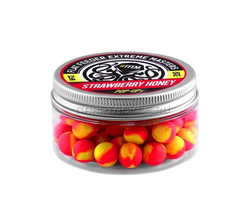 Плавающие бойлы 12мм FFEM Pop-Ups Strawberry Honey 12mm Клубника и Мёд