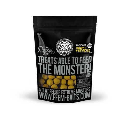 Тонущие бойлы 23мм FFEM Русский Бойл Pineapple n-butyricacid 23mm 1kg Ананас Масляная кислота