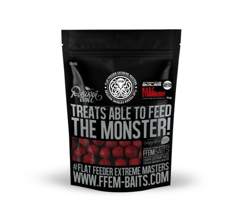 Тонущие бойлы 23мм FFEM Русский Бойл Strawberry 23 mm 1kg Клубника