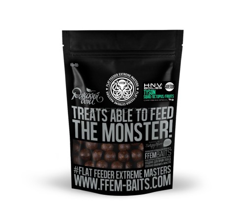 Тонущие бойлы 23мм FFEM Русский Бойл Tyson 23 mm 1kg Кальмар