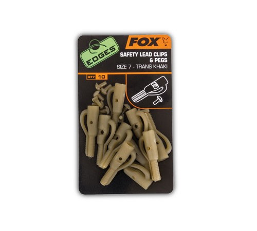 Безопасная клипса с фиксатором Fox EDGES Lead Clip + Pegs size7