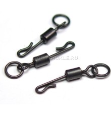 Вертлюг с кольцом и быстросъемом Gardner Covert Flexi-Ring Kwik Lok Swivels № 8