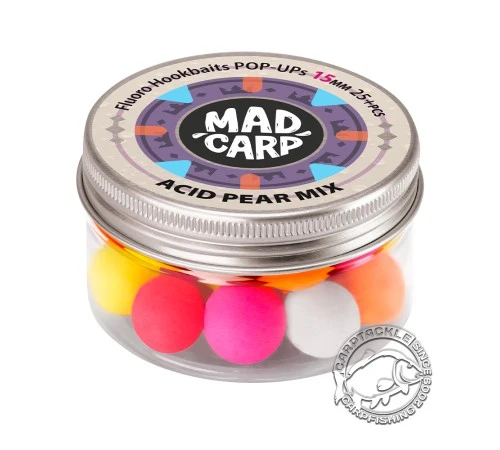 Плавающие бойлы Mad Carp Baits Fluoro POP-UP Acid Pear Color Mix