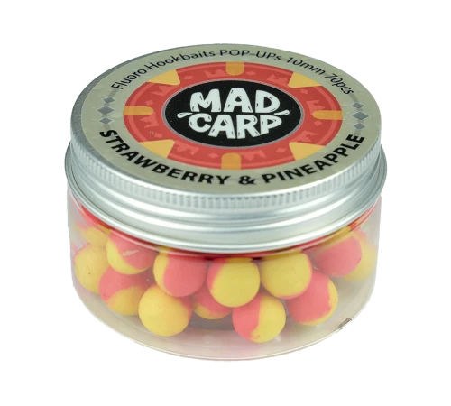 Плавающие бойлы Mad Carp Baits Fluoro POP-UP Strawberry & Pineapple
