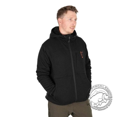 Черно-оранжевая куртка с шерпа-флисом Fox Collection Sherpa Jacket Black & Orange