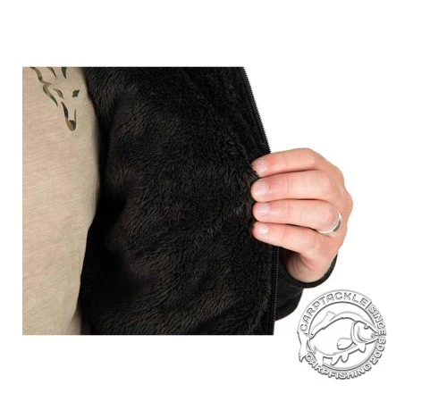 Черно-оранжевая куртка с шерпа-флисом Fox Collection Sherpa Jacket Black & Orange