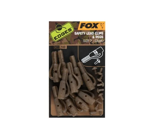 Безопасные клипсы Fox EDGES Camo Safety Lead Clip & Pegs (Size 7)