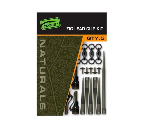 Набор для зиг-рига с безопасной клипсой Fox EDGES Naturals Zig Lead Clip Kit