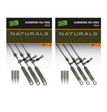 Готовые оснастки вертолет на ледкоре без сердечника Fox EDGES Naturals Submerge Heli Rig Leaders