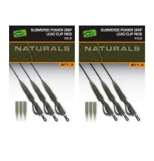 Готовые ледкоры без сердечника с безопасными клипсами Fox EDGES Naturals Submerge Power Grip Lead Clip Leaders