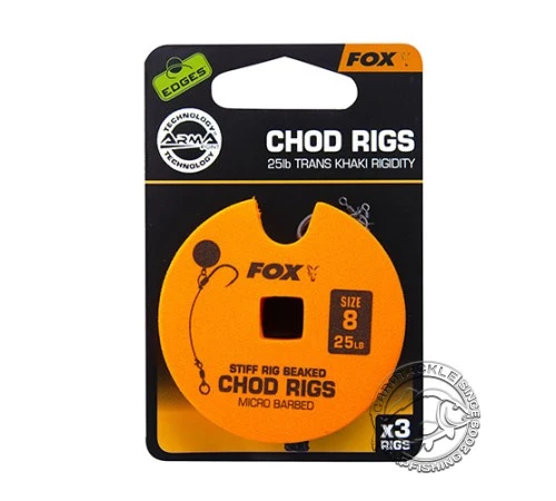Готовые стандартные поводки для чод-риг Fox Edges Standard Chod Rig Barbed