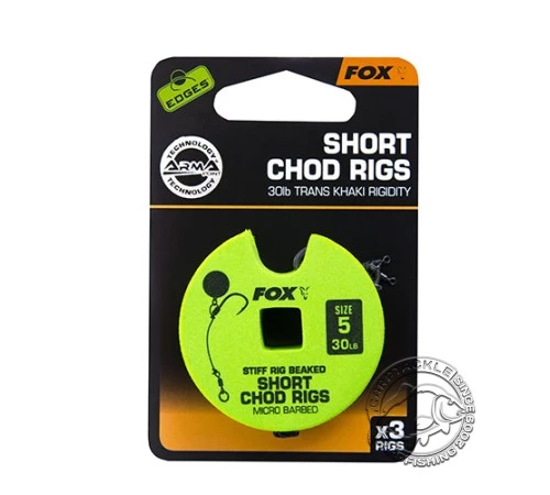 Готовые короткие поводки для чод-риг Fox Short Chod Rig Barbed