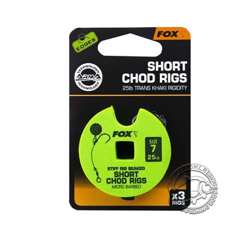Готовые короткие поводки для чод-риг Fox Short Chod Rig Barbed