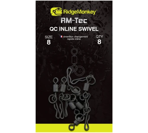 Вертлюг с кольцом и быстросъемом Ridge Monkey RM-Tec Quick Change Inline Swivel