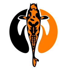 Наклейка Black Orange Carp